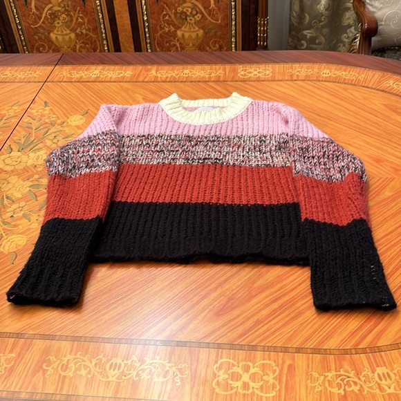 J.O.A knit crew neck multicolored long sleeves sweater top sz.XS - Picture 7 of 11